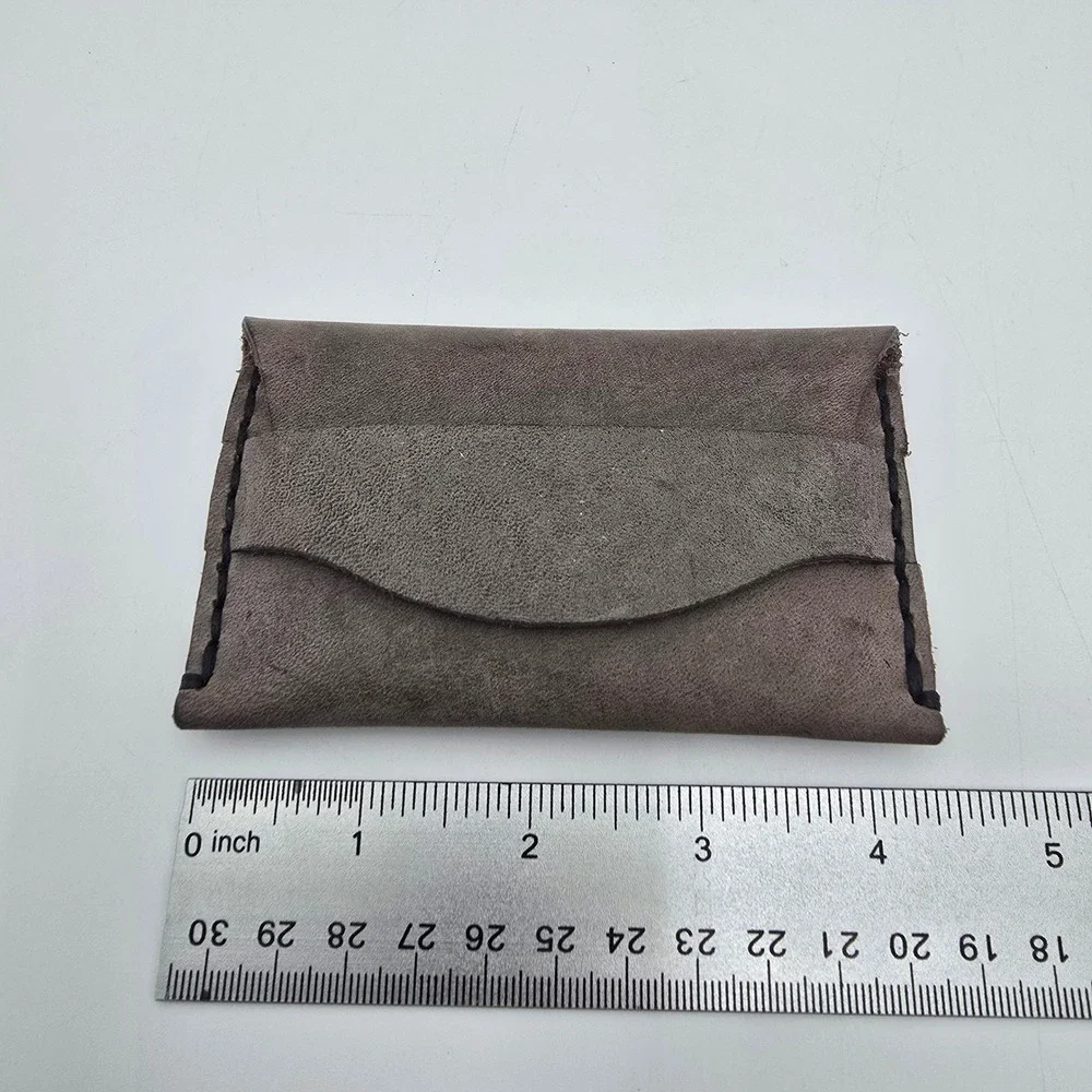 Eleven 10 Leathers Handmade‎ Distressed Brown Leather Card Holder Wallet